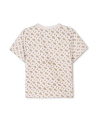 Short-sleeved T-shirt with cotton logo - Vanilla