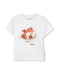 T-shirt manches courtes avec logo en coton - Blanc