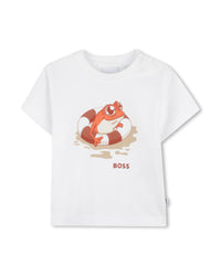 T-shirt manches courtes avec logo en coton - Blanc