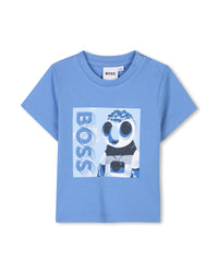 T-shirt manches courtes avec logo en coton - Girblue