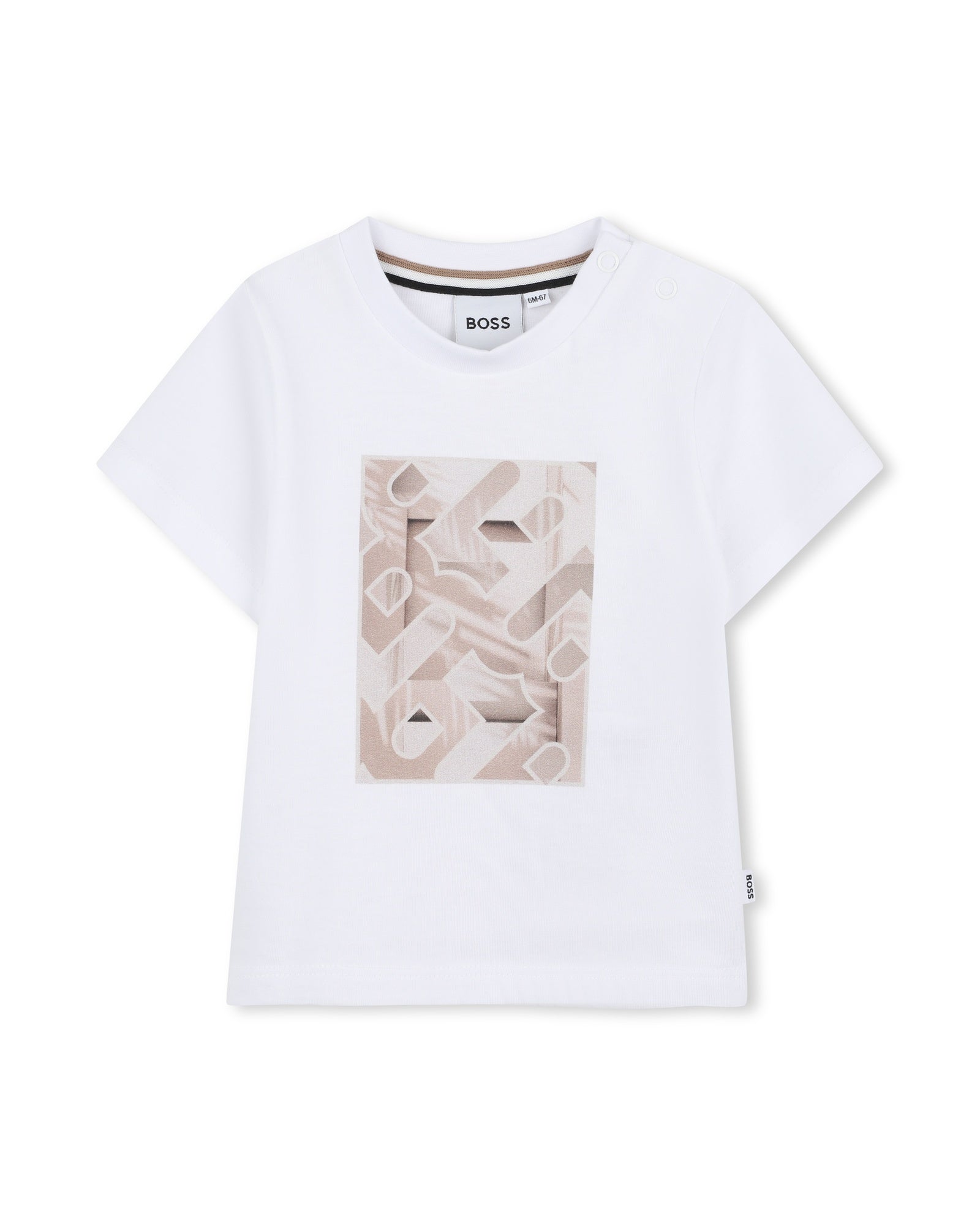 Short-sleeved T-shirt with cotton logo - White