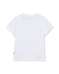 Short-sleeved T-shirt with cotton logo - White