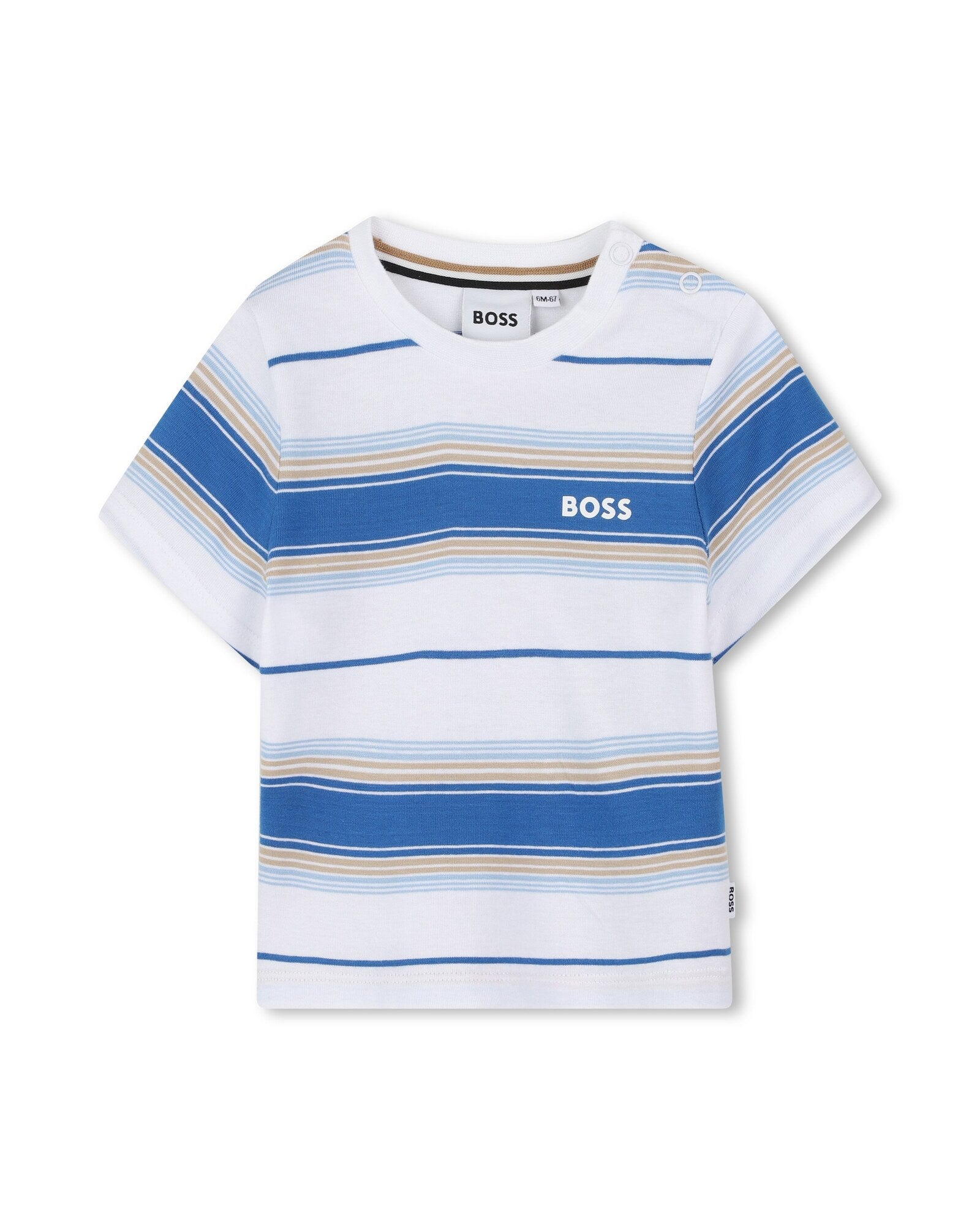 Short-sleeved T-shirt with cotton logo - French Blue