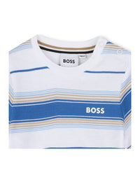 Short-sleeved T-shirt with cotton logo - French Blue