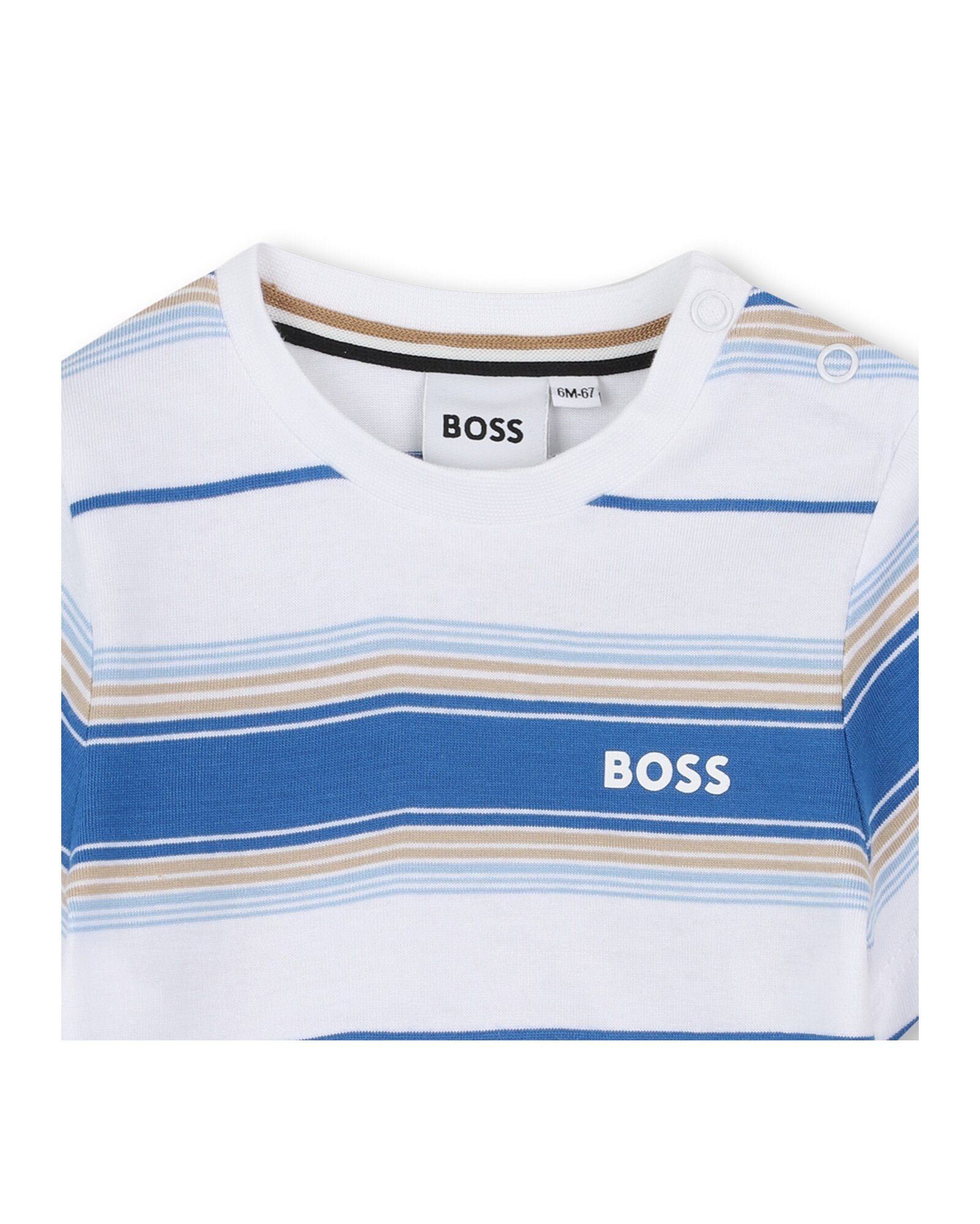 Short-sleeved T-shirt with cotton logo - French Blue