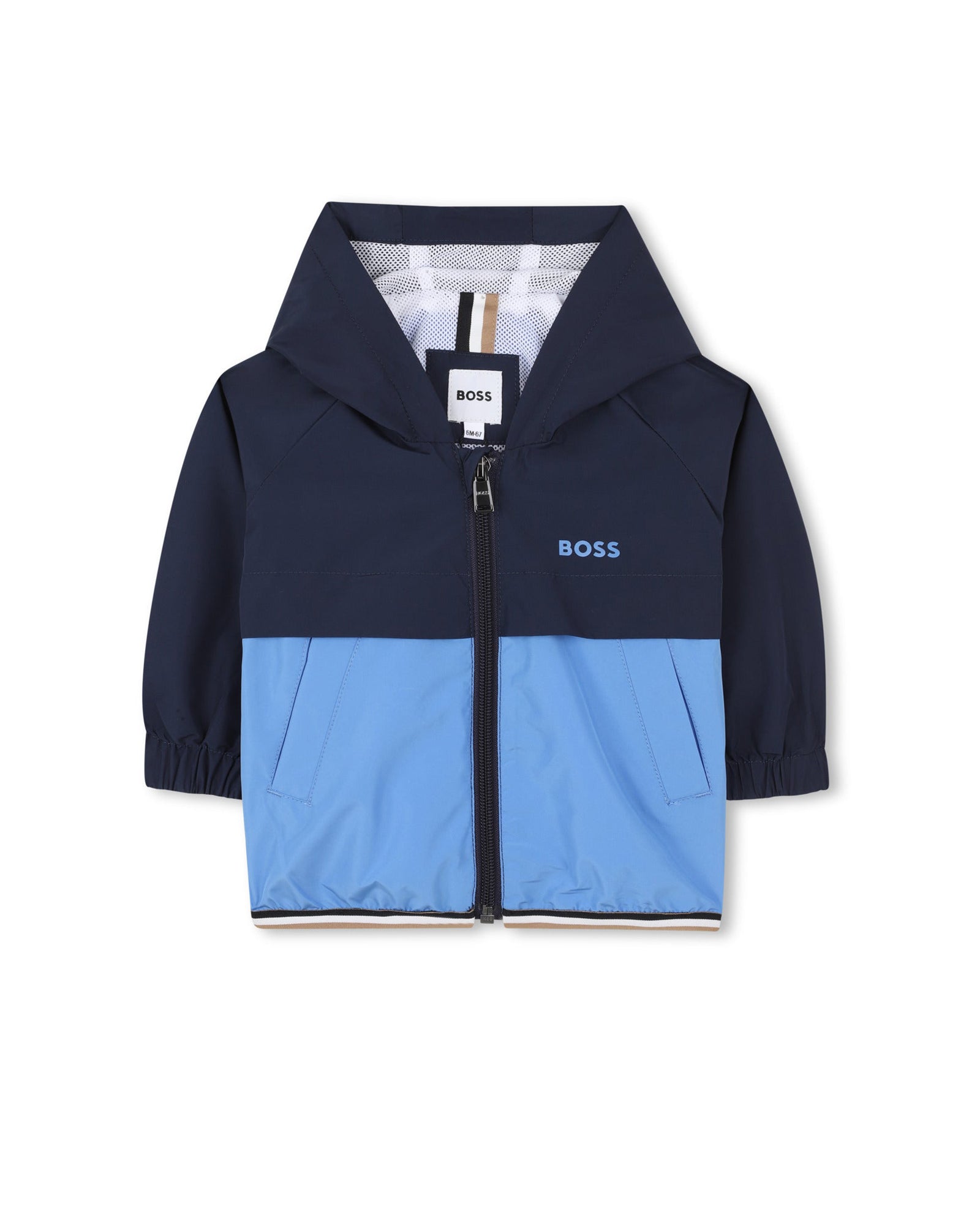 Veste coupe-vent à capuche - Bleu Cargo
