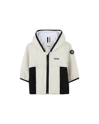 Veste coupe-vent à capuche avec logo - Vanille