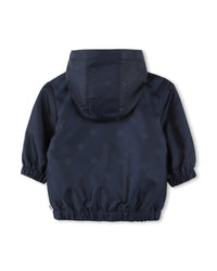 Veste coupe-vent à capuche avec logo - Bleu Cargo