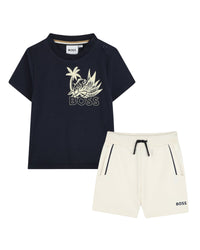 Ensemble avec logo en coton - Vanille
