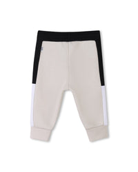 Cardigan and trouser set with cotton logo - Vanilla