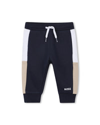 Ensemble cardigan pantalon avec logo en coton - Bleu Cargo