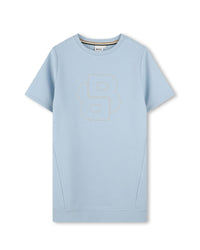 Robe manches courtes avec logo en coton - Persian Blue
