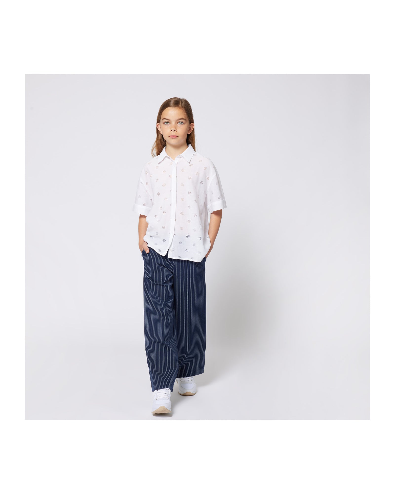 Short-sleeved shirt with logo - White