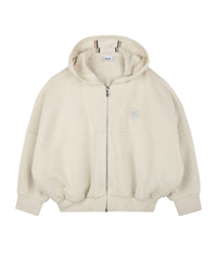 Cardigan à capuche avec logo en coton - Vanille