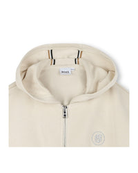 Cardigan à capuche avec logo en coton - Vanille