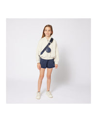 Cardigan à capuche avec logo en coton - Vanille