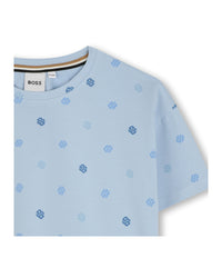 T-shirt manches courtes avec logo en coton - Persian Blue