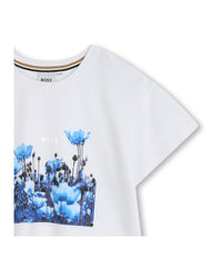 T-shirt manches courtes avec logo en coton - Blanc