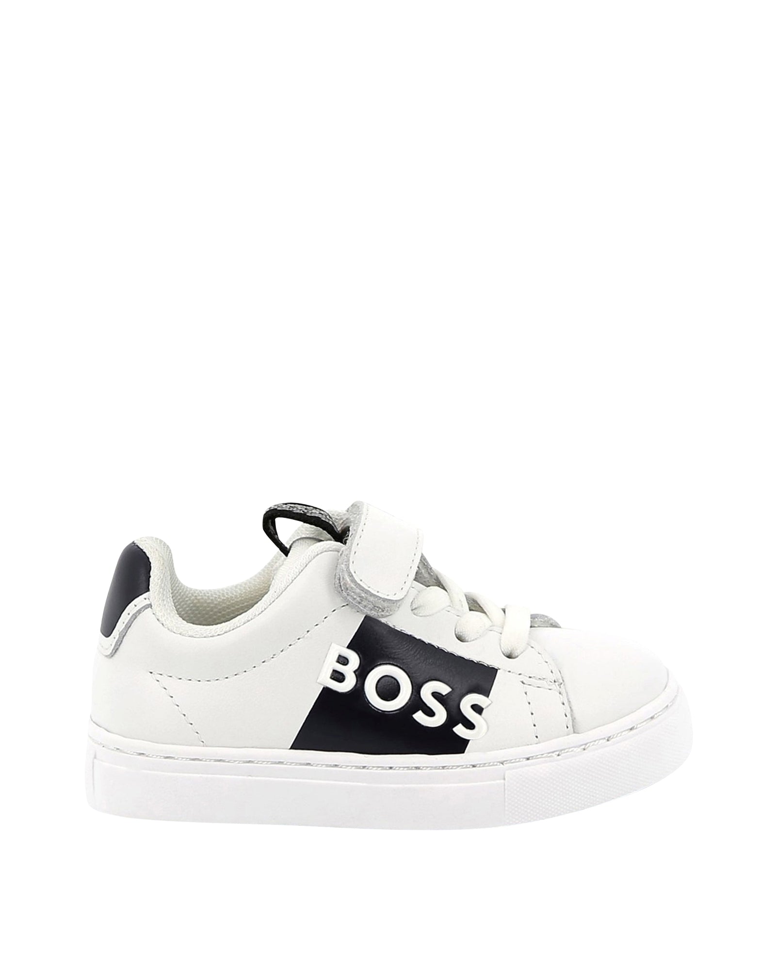 Sneakers avec logo en cuir - Blanc