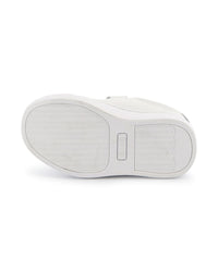 Sneakers avec logo en cuir - Blanc