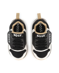 Sneakers with leather logo - Black