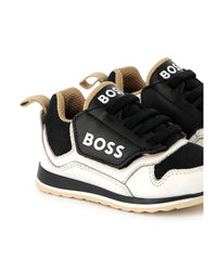 Sneakers with leather logo - Black
