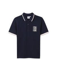 Polo manches courtes avec logo en coton - Bleu Cargo