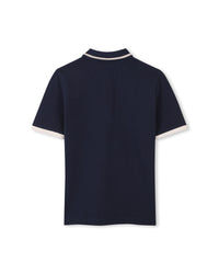 Polo manches courtes avec logo en coton - Bleu Cargo