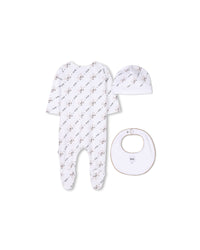 Ensemble pyjama et bonnet en coton - Blanc