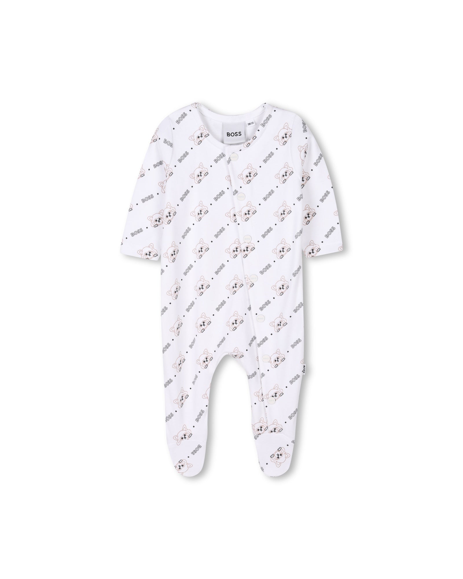 Ensemble pyjama et bonnet en coton - Blanc