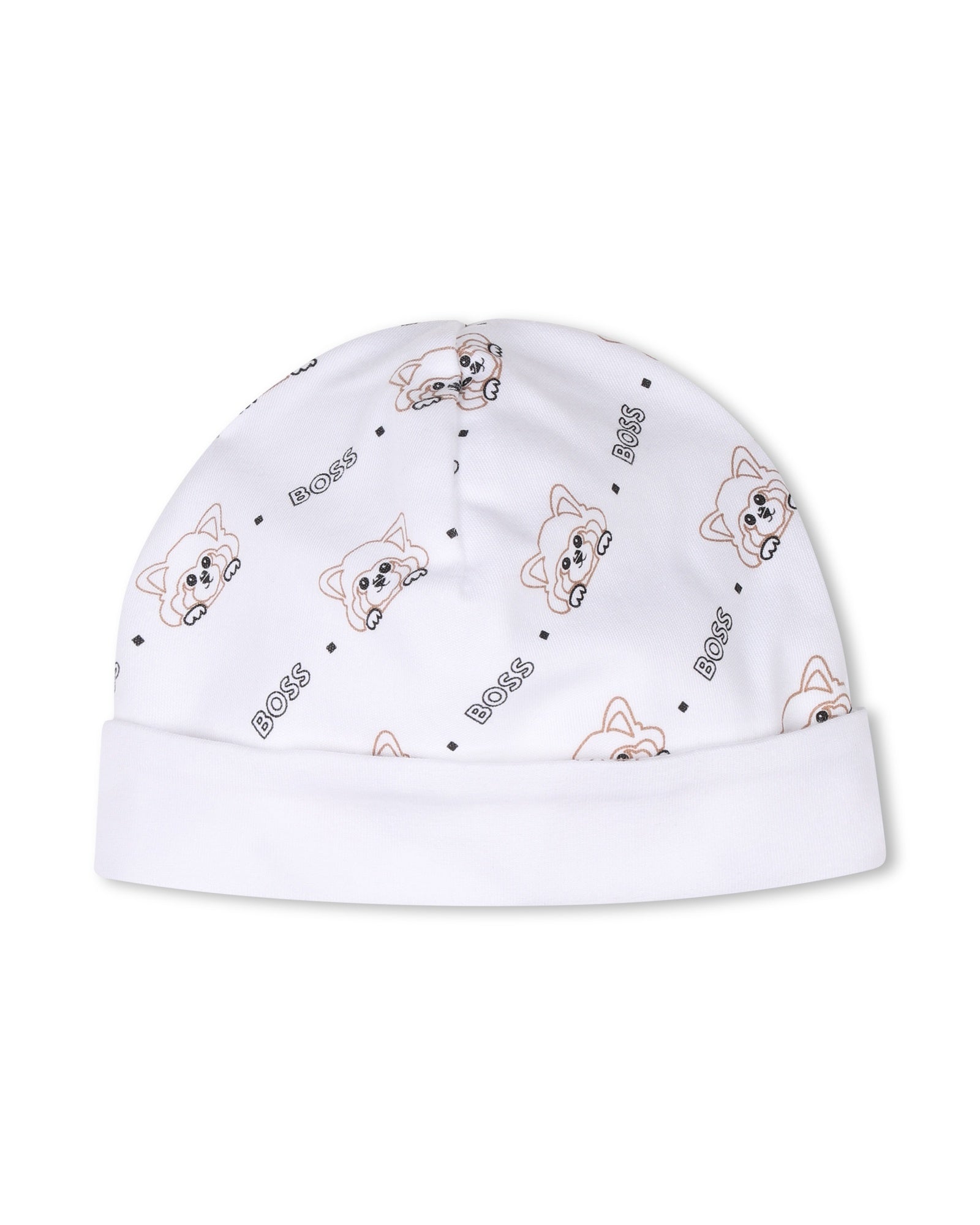 Ensemble pyjama et bonnet en coton - Blanc