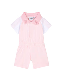 Combi-short avec logo en coton - Baby Pink