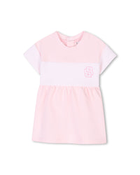 Cotton logo dress and legging set - Baby Pink