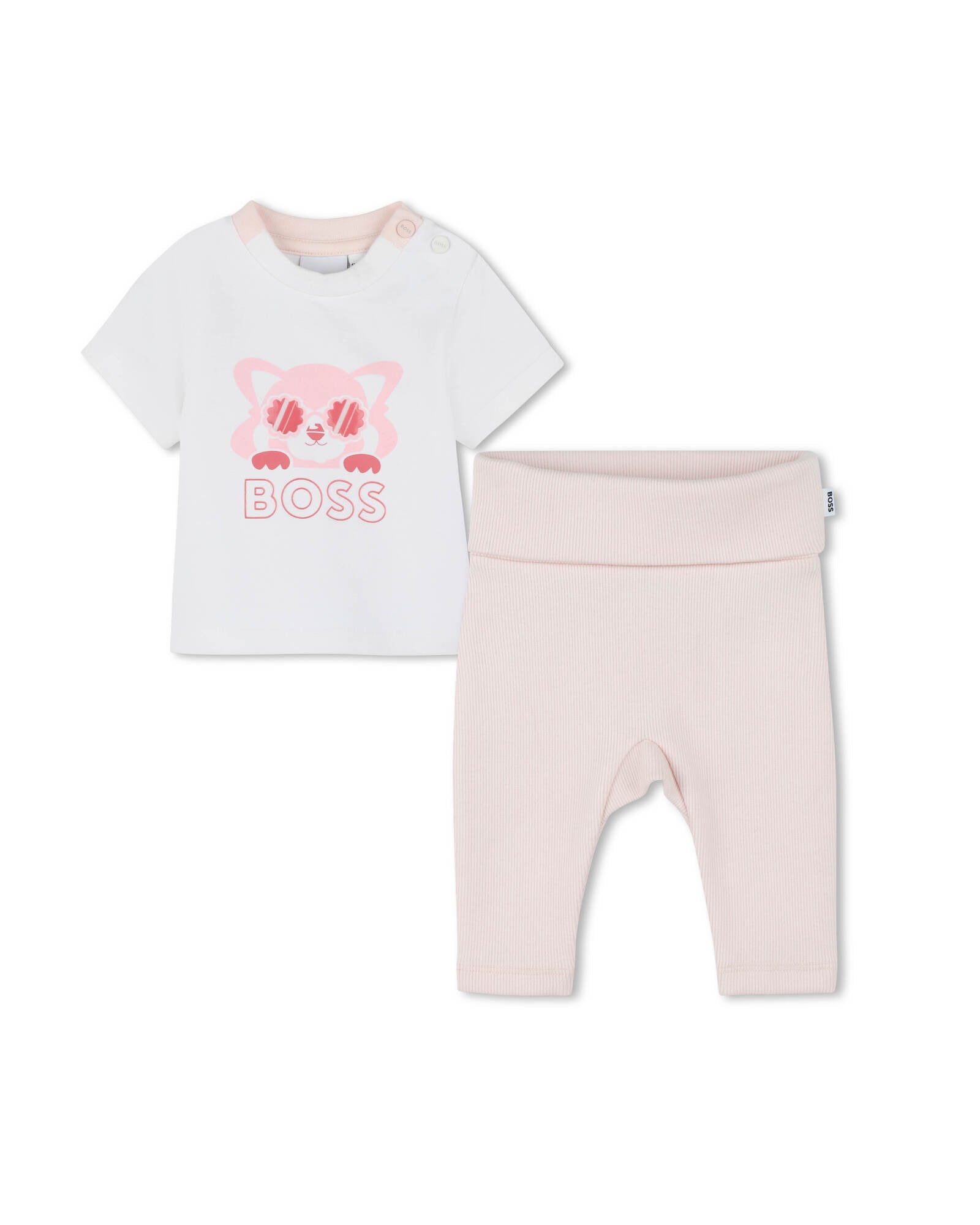 Ensemble t-shirt pantalon avec logo en coton - Blanc