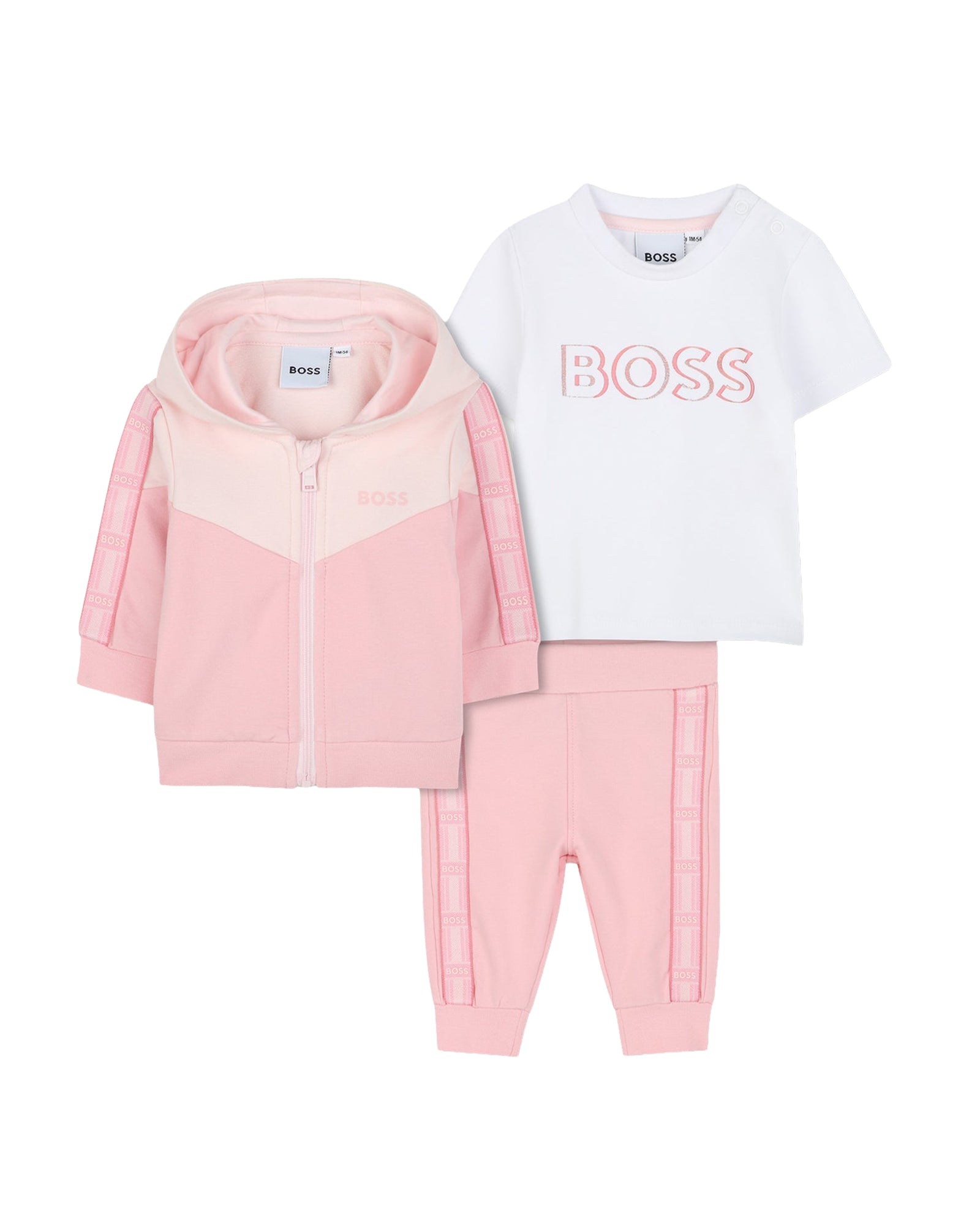 Cardigan, trousers and T-shirt set - Tickled Pink