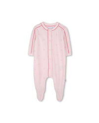 Bib pyjamas with cotton logo - Baby Pink