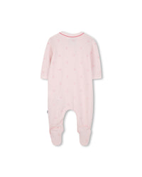 Bib pyjamas with cotton logo - Baby Pink