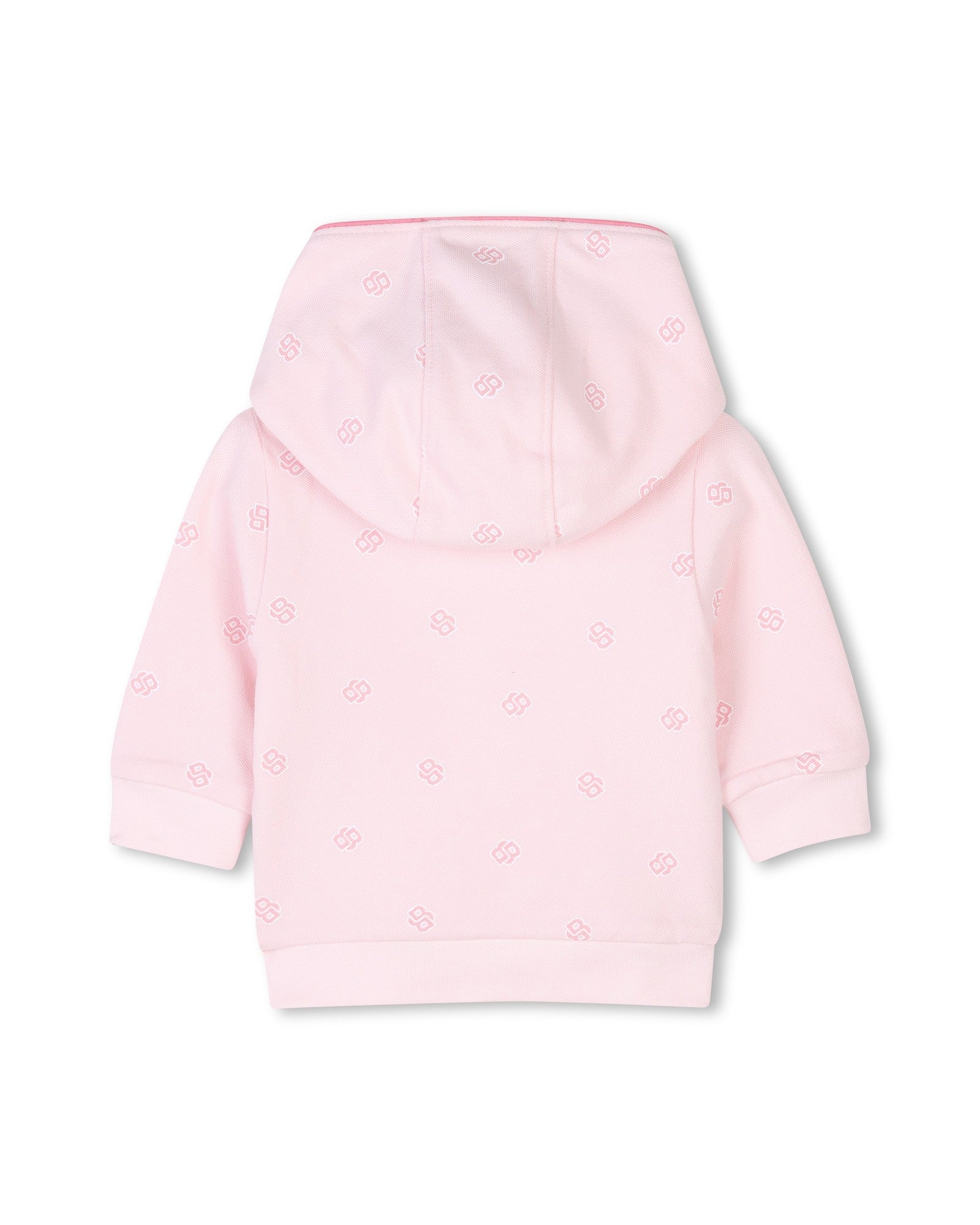 Ensemble cardigan pantalon avec logo en coton - Baby Pink