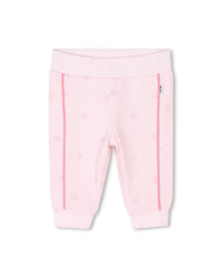 Ensemble cardigan pantalon avec logo en coton - Baby Pink