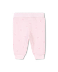 Ensemble cardigan pantalon avec logo en coton - Baby Pink