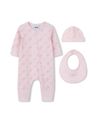 Ensemble pyjama et bonnet en coton - Baby Pink