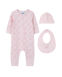 Cotton pyjama set and hat - Baby Pink