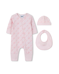 Ensemble pyjama et bonnet en coton - Baby Pink
