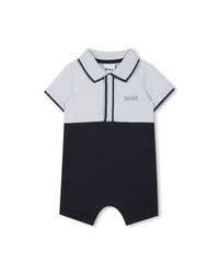 Combi-short en coton - Bleu Cargo