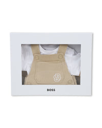 Cotton t-shirt and dungarees set - Sand