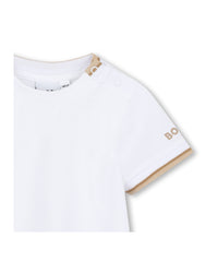 Cotton t-shirt and dungarees set - Sand