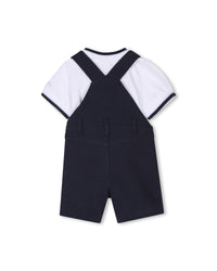 Ensemble t-shirt et salopette en coton - Bleu Cargo