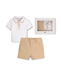 Ensemble polo et short en coton - Blanc