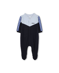 Ensemble pyjama et bonnet avec logo en coton - Bleu Cargo