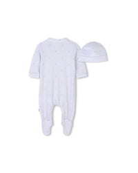 Ensemble pyjama bonnet avec logo en coton - Ciel